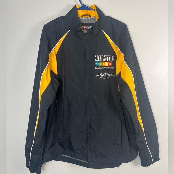 Kyle Busch 2009 Men's Jacket M&M’s NASCAR #18 Black Yellow Medium - Picture 1 of 9